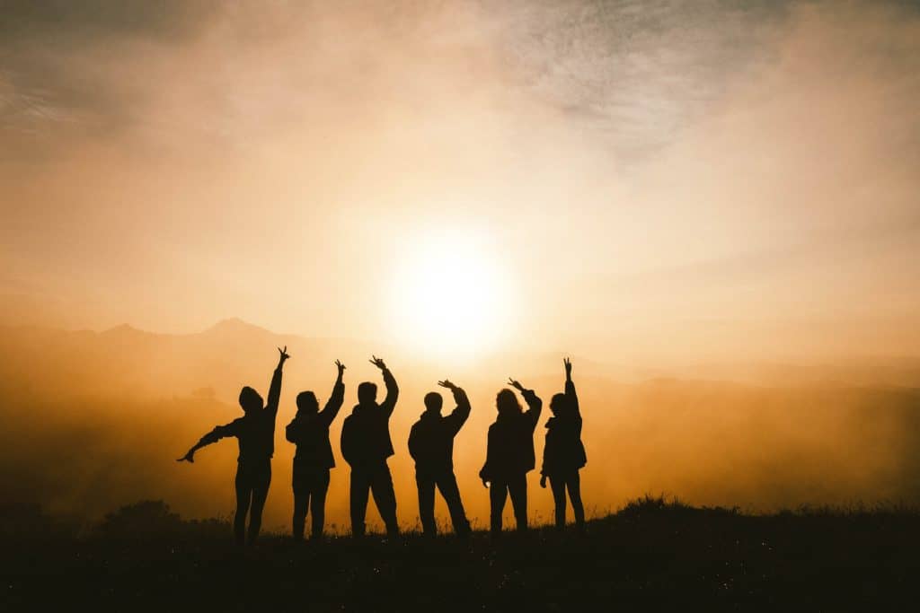 group of friends celebrating life